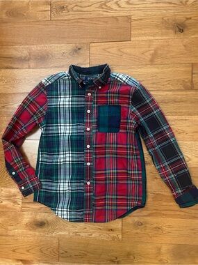 Polo Ralph Lauren Boys 8 Patchwork Plaid Button Down Shirt Christmas Tartan